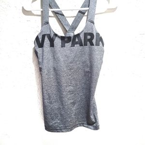 IVY PARK  Gray Logo Work Out Athletic Racer Back Top Size Small